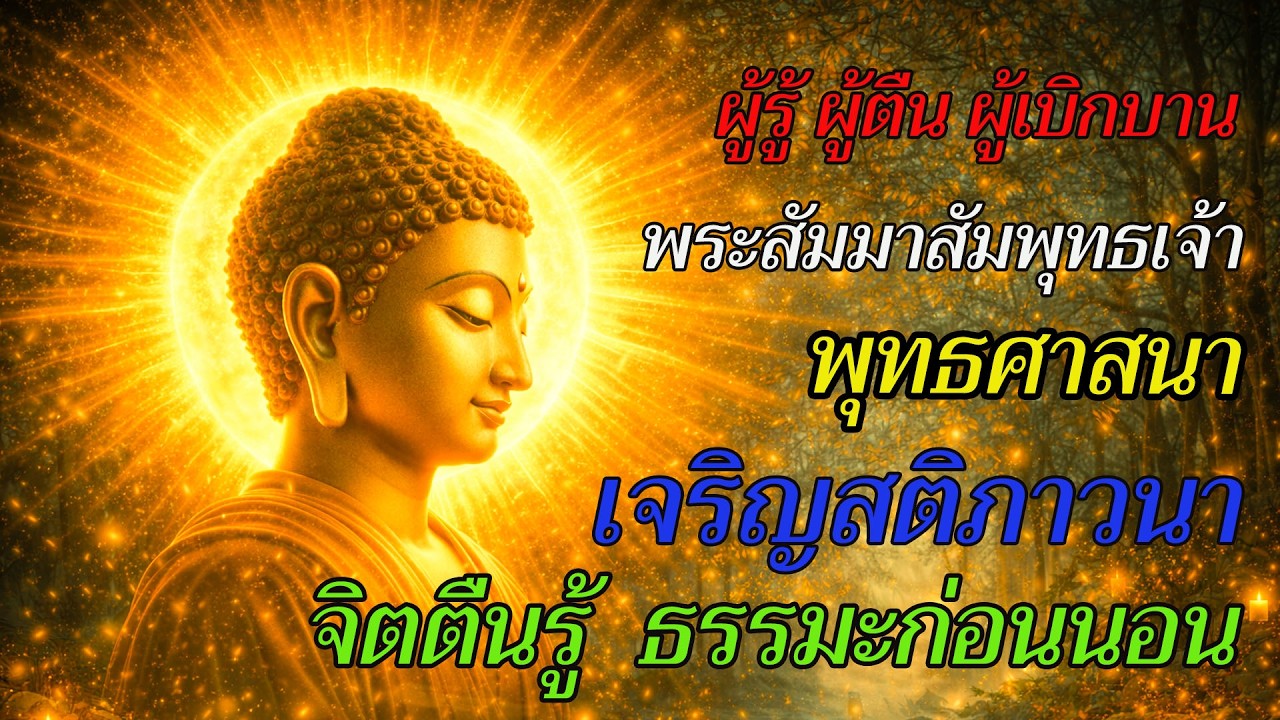 ผู้รู้ ผู้ตื่น ผู้เบิกบาน ตามทางพระพุทธเจ้า ฝึกสติให้จิตตื่นรู้ ฟังธรรมก่อนนอน