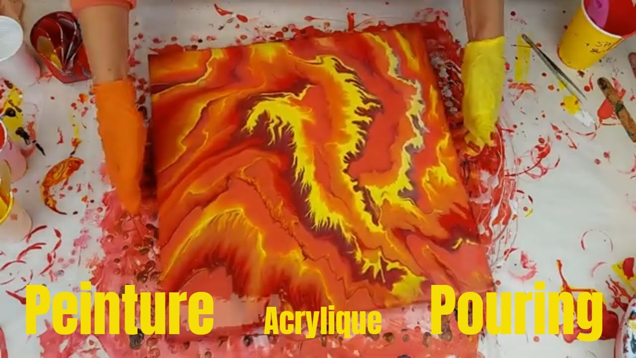 Peinture Pouring Technique🎨👍😀 #peintureacryliquepouring 154