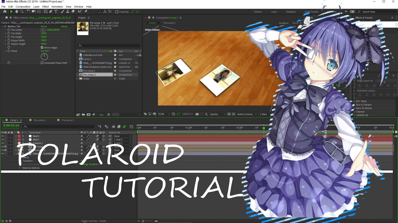 [ AMV ] Polaroid tutorial - affter effect ( free PF ae 2019 )