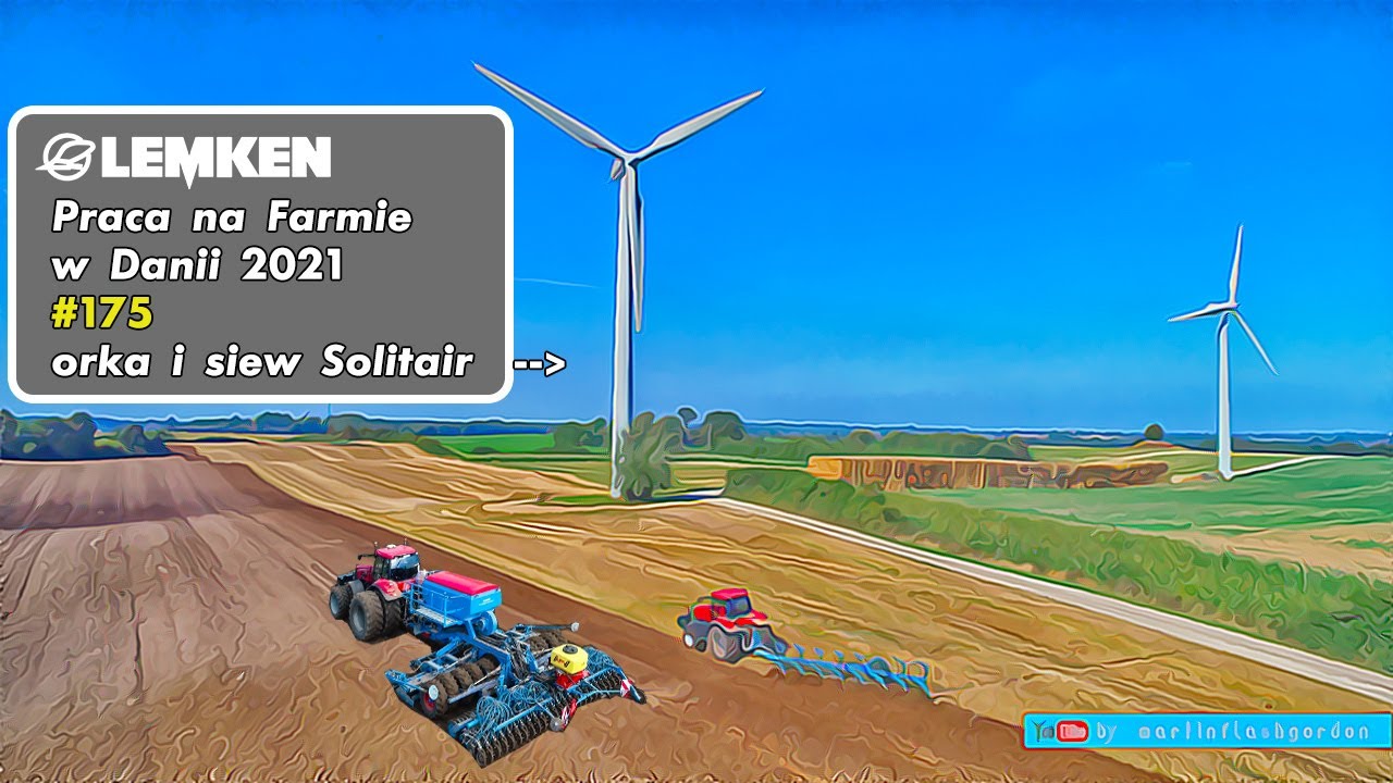 Work on a farm in Denmark, episode 175 plowing and sowing Lemken Compact Solitair 9, 6m