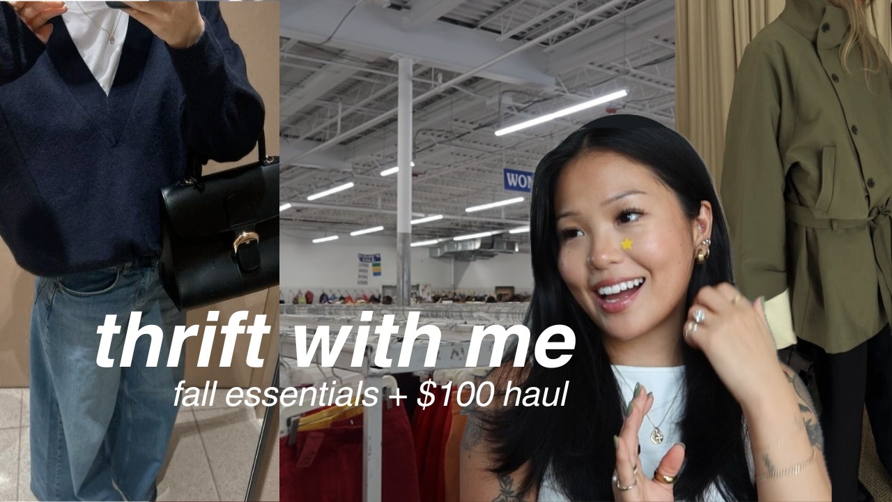 thrift with me | thrift tips + thrifting fall essentials + $100 haul