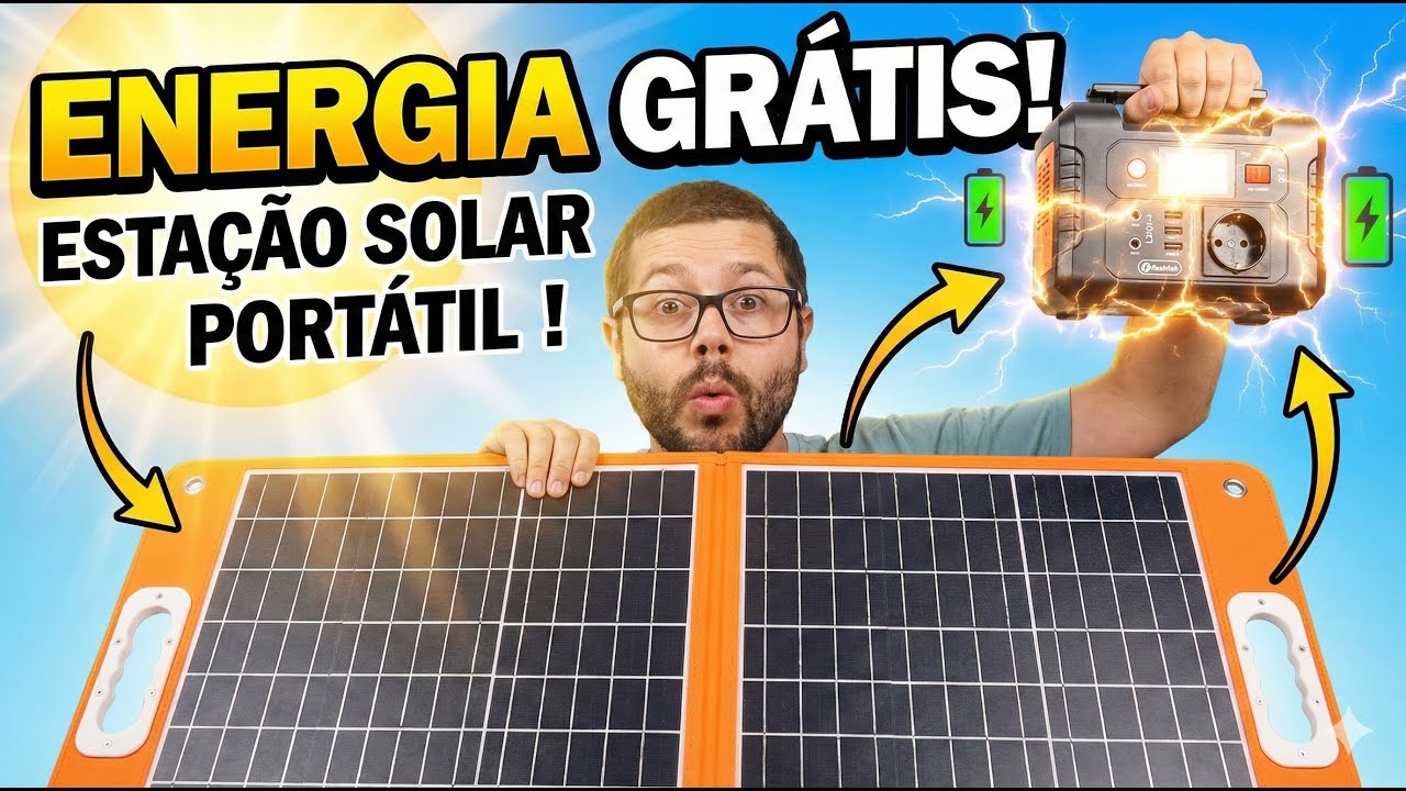 ENERGIA GRÁTIS PARA CARREGAR OS TEUS APARELHOS! Estação Solar Portátil Flashfish E200