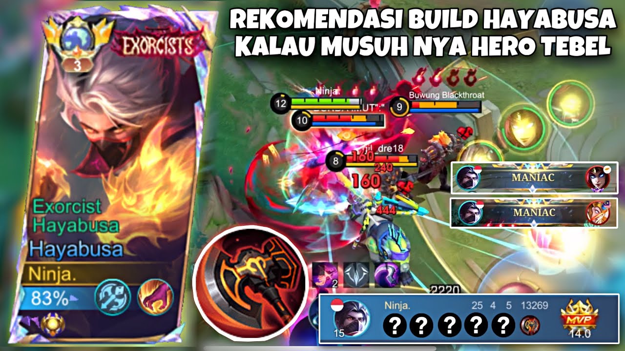 GILA ENAK BANGET CUY PAKE BUILD INI! REKOMENDASI BUILD HAYABUSA KALAU LAWAN NYA HERO TEBEL!!