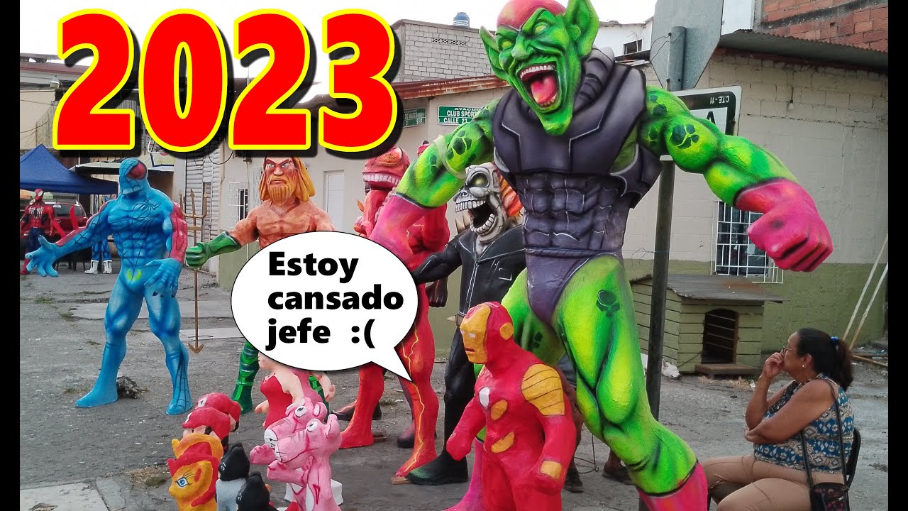 Años viejos MONIGOTES en la calle 6 de Marzo de GUAYAQUIL - ECUADOR  2023 HARTO TURISMO