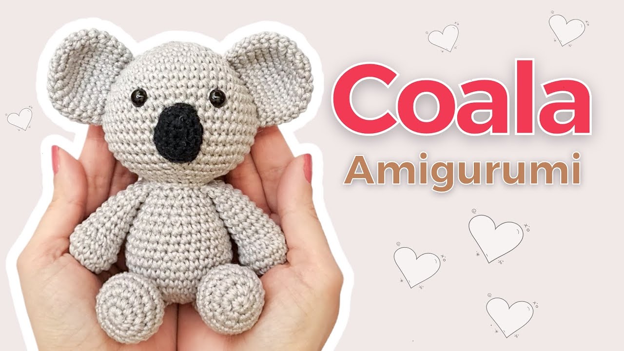 Coala em Amigurumi fofo e fácil de fazer! Aprenda com esta aula completa.