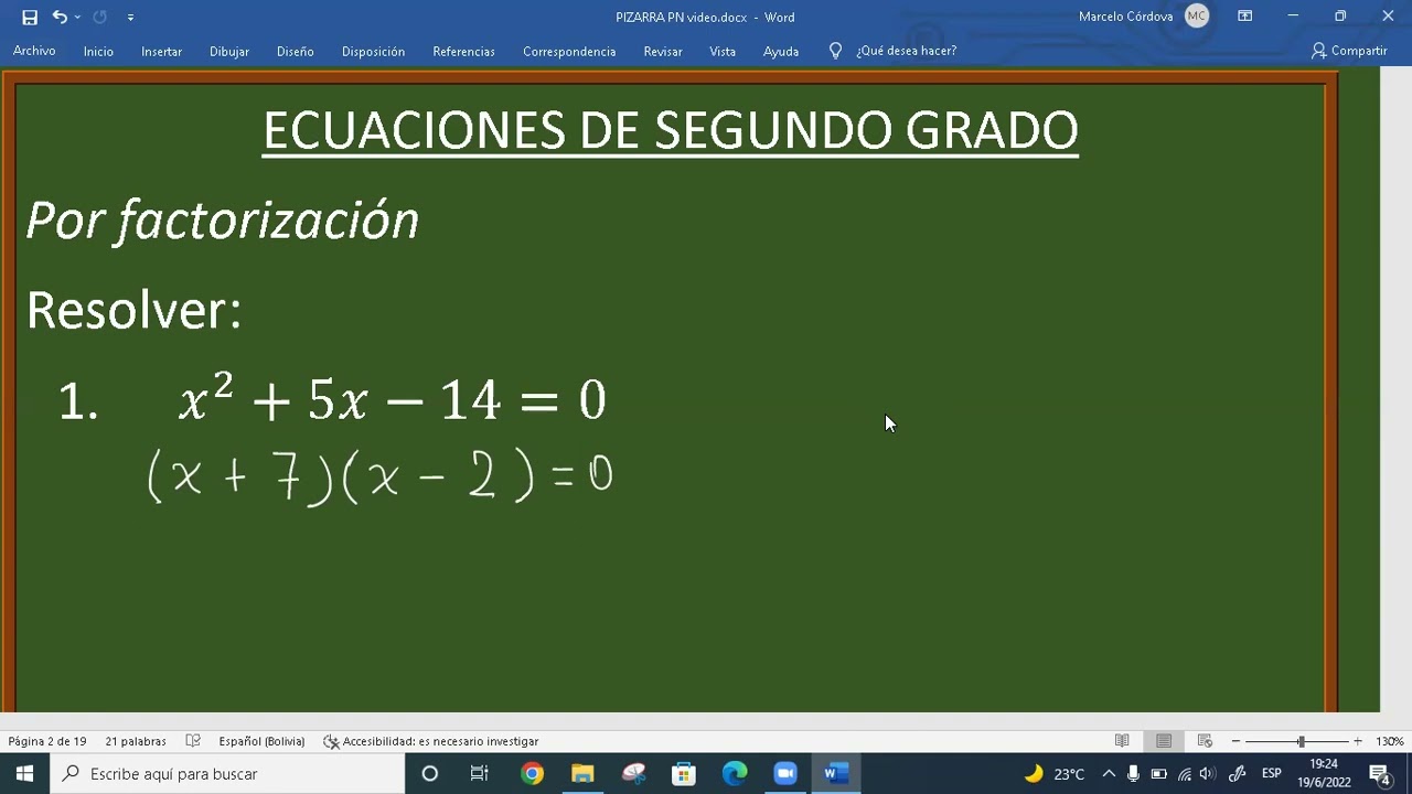 ECUACIONES DE SEGUNDO GRADO (CASO 6)