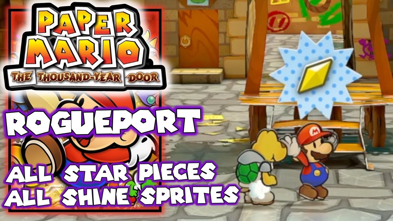 Rogueport All Star Pieces & Shine Sprites, All Collectibles 100%, Paper Mario The Thousand Year Door