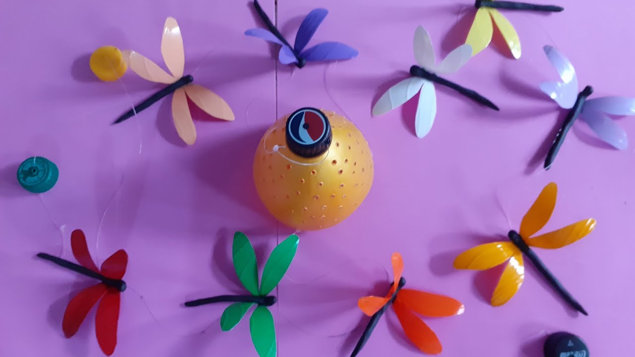 Móbile Libélula em #garrafapet (#reciclagem #artesanato #meioambiente )