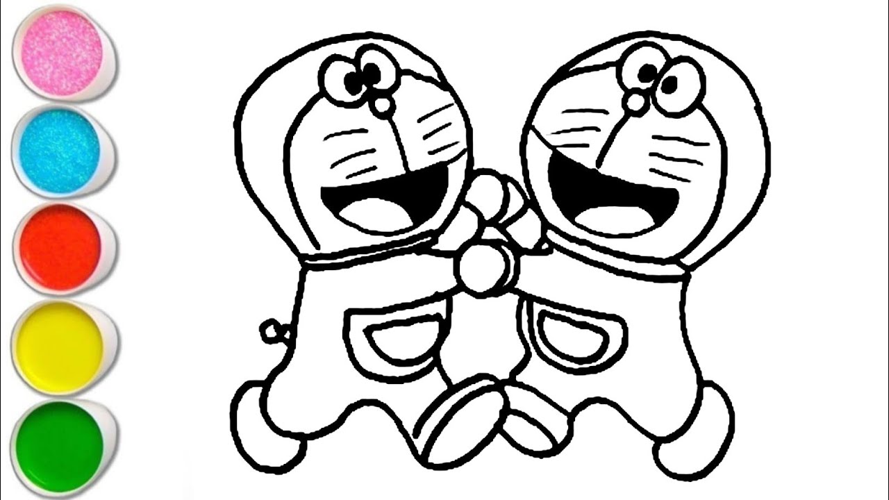 Cute Doraemon Friends Drawing, Painting and Coloring For Kids and Toddlers_ Step by Step Drawing