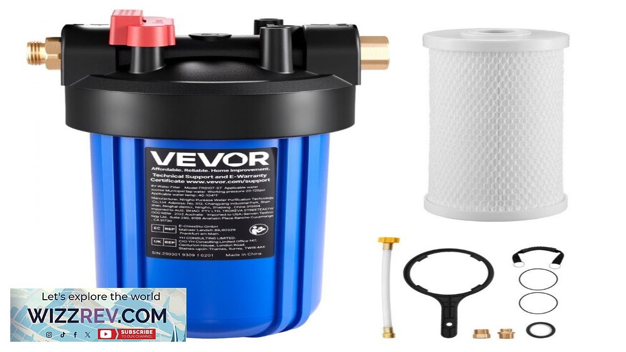 VEVOR RV Water Filtration System Drinking Water Filter System with Replaceable Cartridge