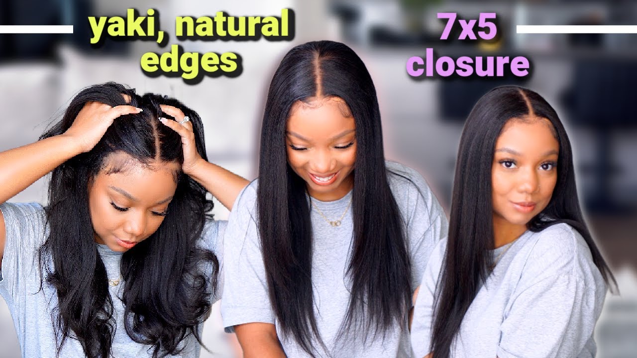 AFFORDABLE Natural Wig! Yaki Straight Wig + Bye Bye Knots Pre Bleached Kinky Edges | Nadula Hair