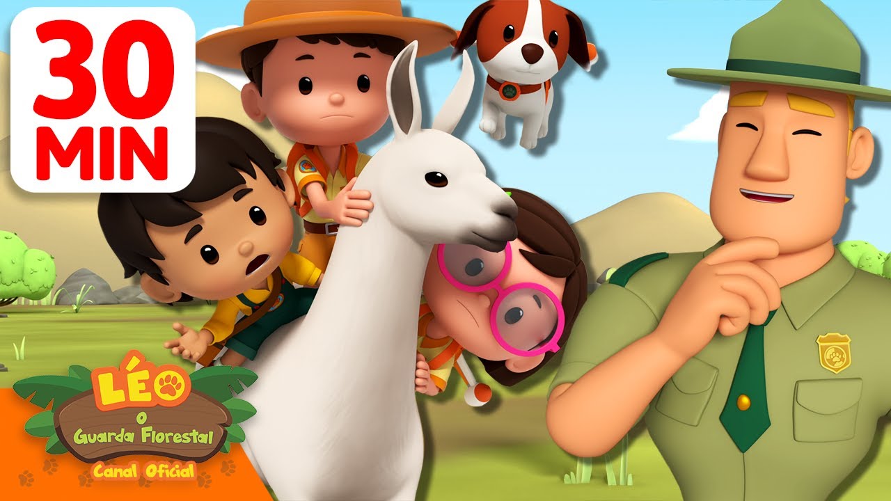 Vamos pegar a lhama fugitiva! 🦙 | 30 Min | Leo, O Guarda Florestal | Animação