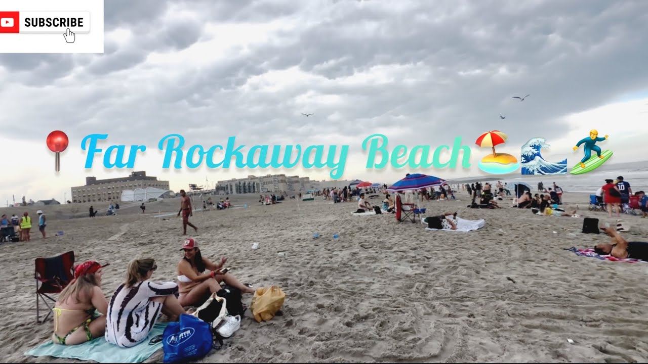🇺🇸 A Walk at Far Rockaway Beach 🏖️🏄‍♂️🌊 NYC