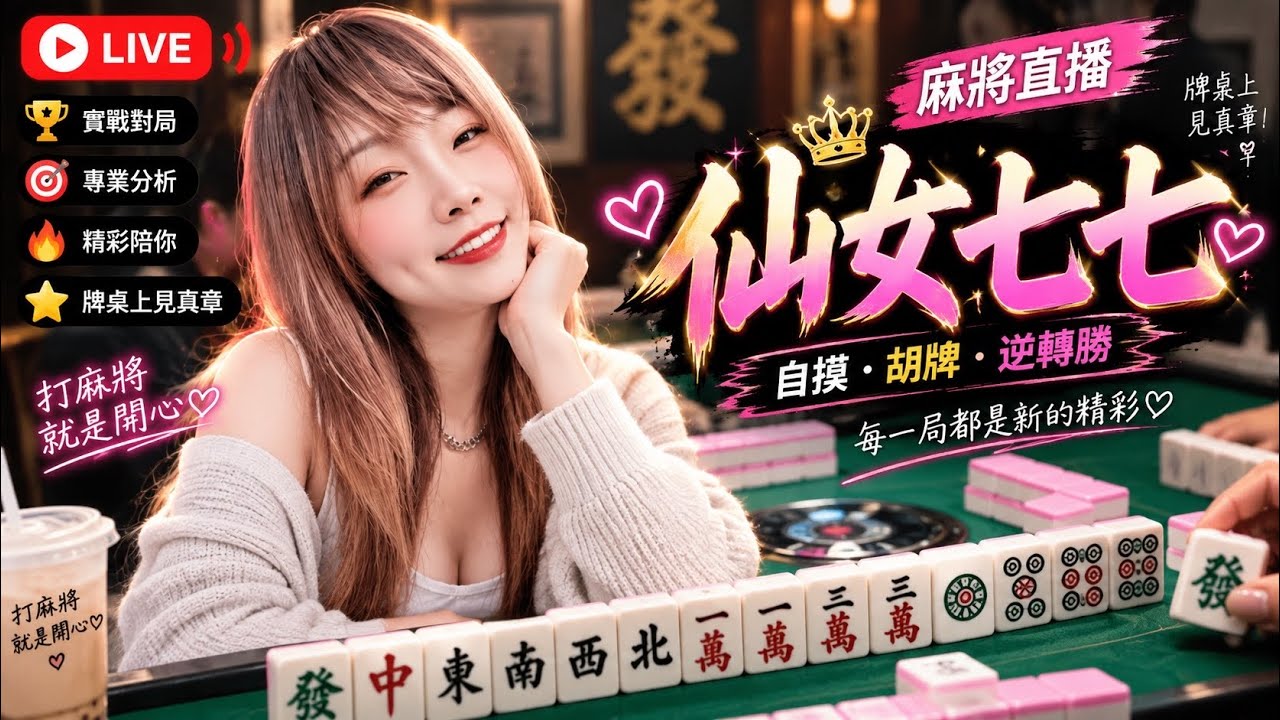 🔴台灣麻將24小時直播/皇家柳丁麻將日常/202603019/直播視角-仙女七七