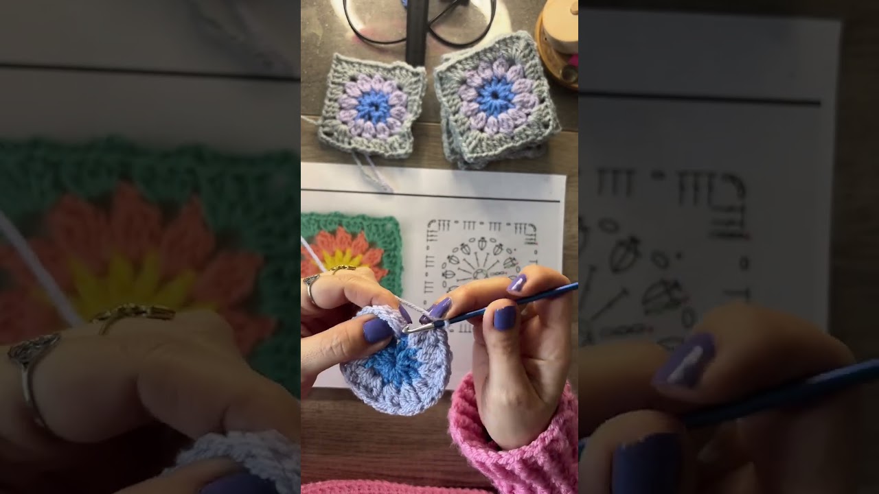 Carré granny au crochet