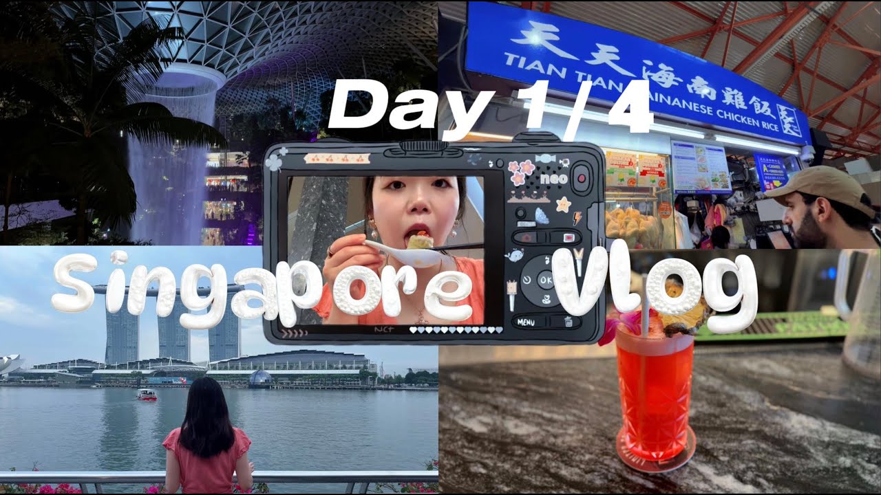 Singapore Travel Vlog Day 1 | Memorable attractions, Amazing food & Hawker center (w full itinerary)