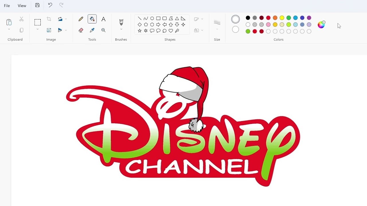 How to draw the Disney Channel Christmas logo using MS Paint | How to draw on your computer