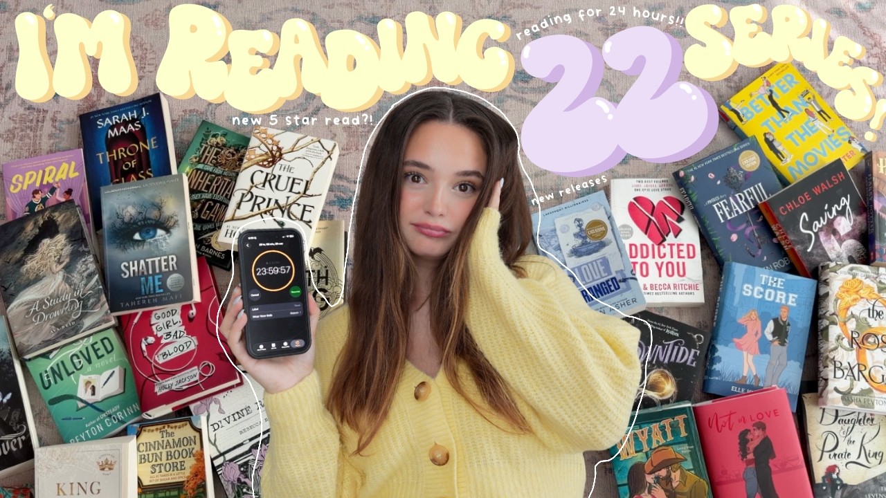 attempting to finish the 22 book series i&rsquo;m in the middle of&hellip; IN 24 HOURS! ⏰💗📚