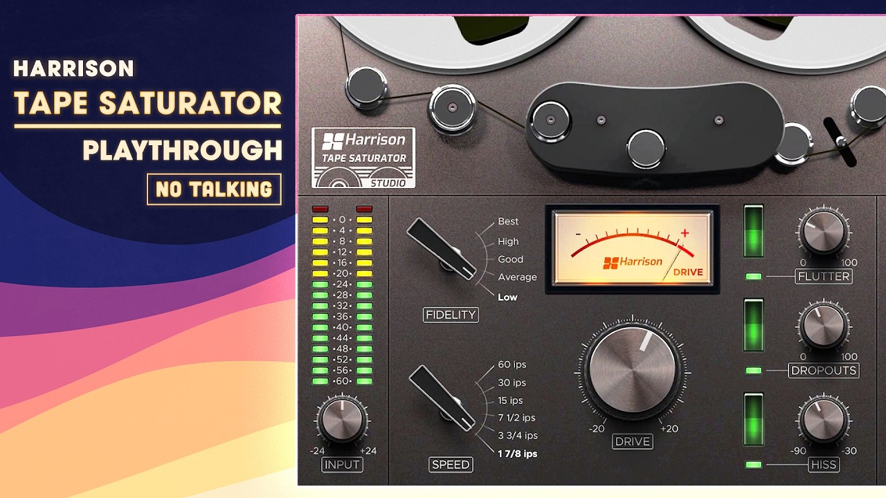 Harrison Tape Saturator - Pure Analog Character (Plugin Demo)