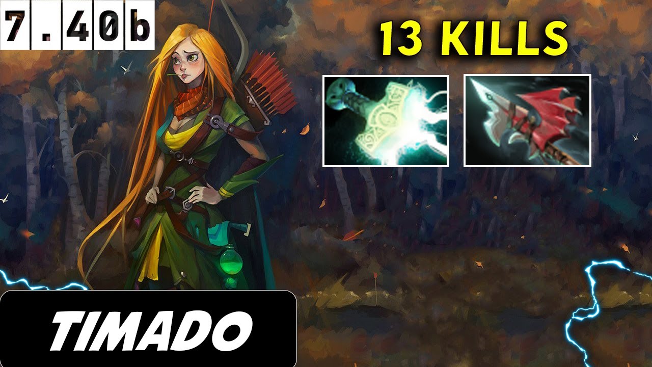 Timado Windranger Safelane 13 kills - Dota 2 Pro player Patch 7.40b Gameplay
