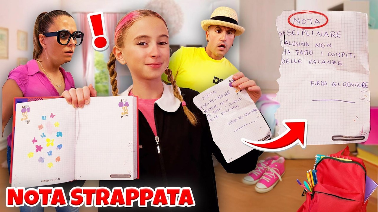 GIORGIA PRENDE LA SUA PRIMA NOTA A SCUOLA E STRAPPA LA PAGINA DEL DIARIO PER NON FARLO SCOPRIRE!
