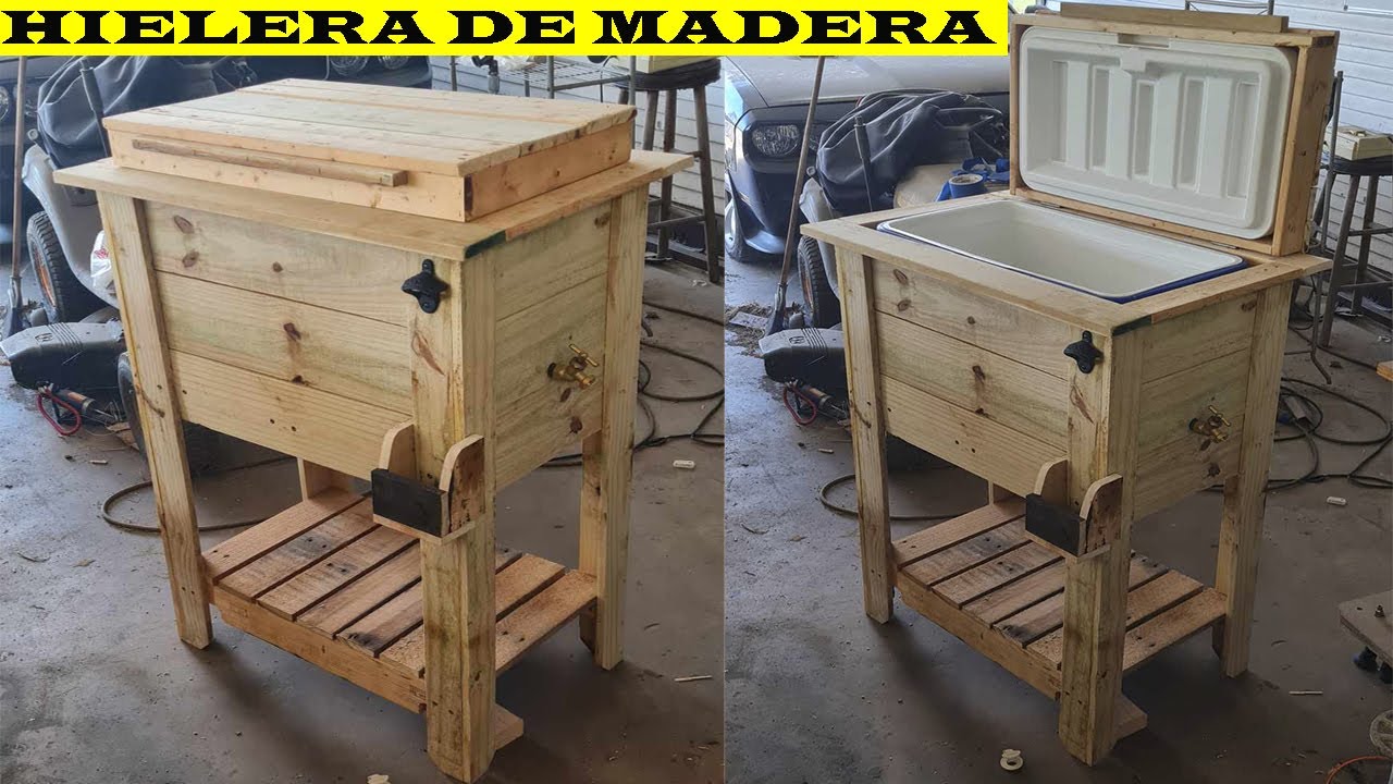 como hacer una Hielera de madera