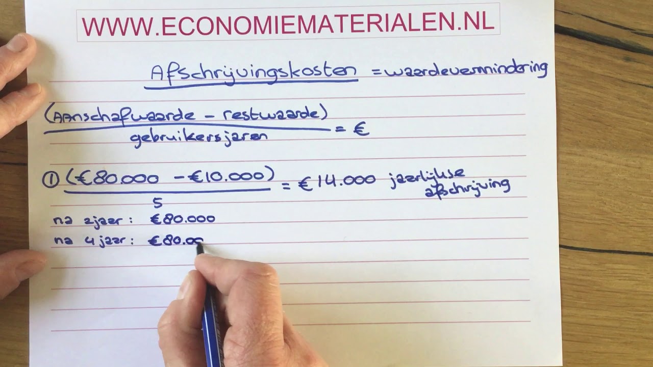 Het berekenen van de afschrijvingskosten (economiematerialen)