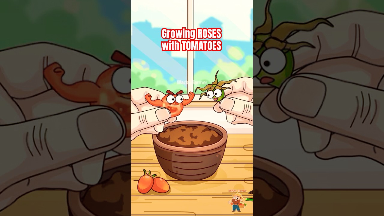 Как вернуть к жизни увядающий цветок с помощью помидора! #короткометражные #анимация