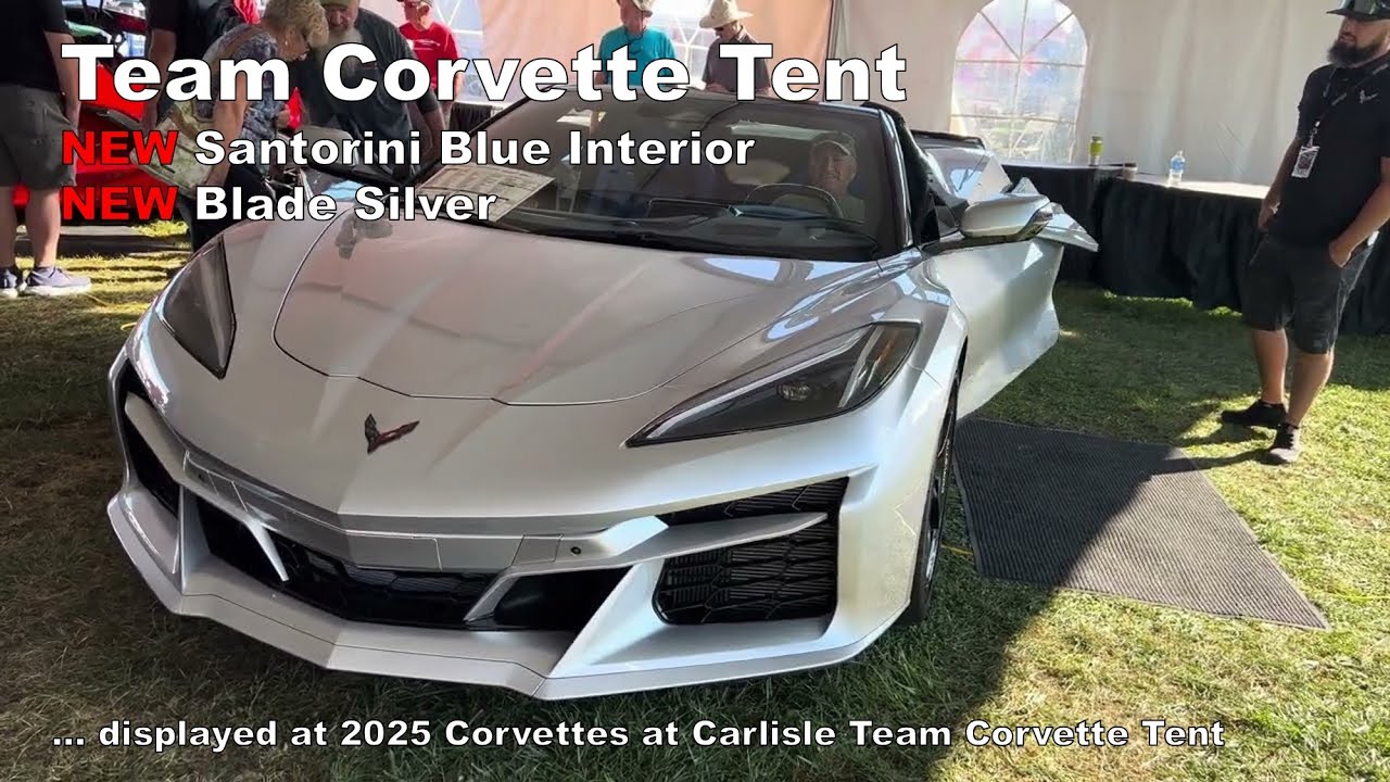 2025 Corvettes at Carlisle - The ‘26 eRay in NEW Blade Silver with Santorini Blue 3LZ Interior