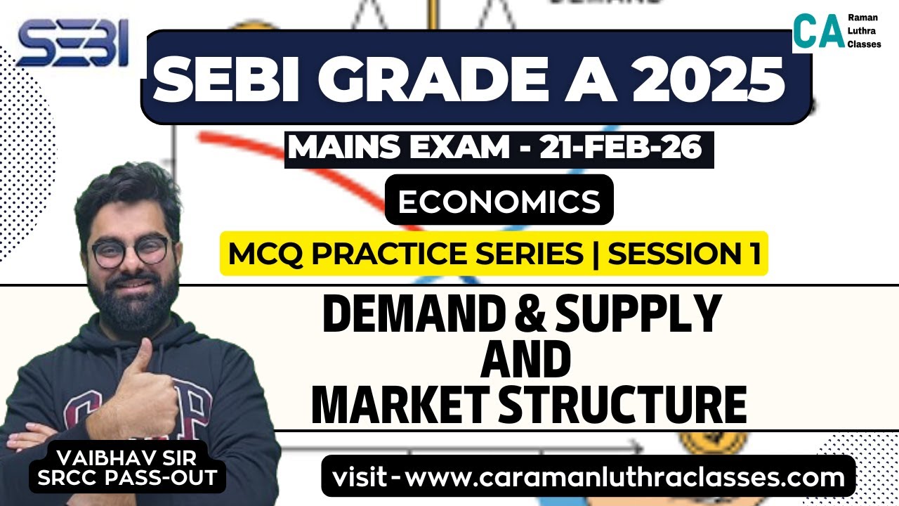SEBI Grade A 2025 Mains | Economics - Demand and Supply and Market structure | Daily MCQ Practice |
