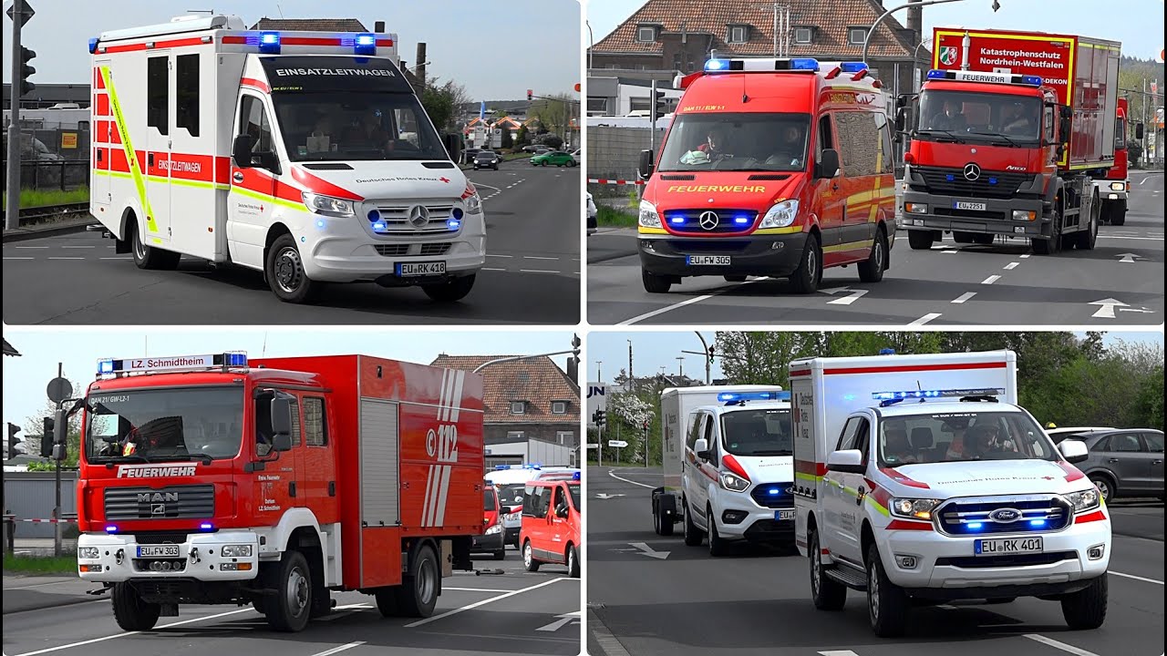 [Brand im Bahnhof & Gefahrgutunfall] - KatS Übung 2024 - Einsatzfahrten div. HiOrg in Euskirchen 🚒