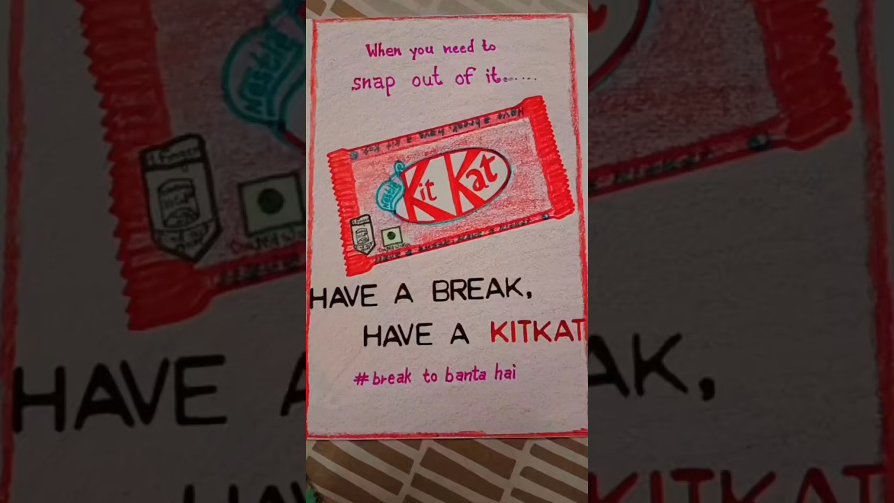 Project 2~Kitkat Advertisement❤️🍫Drawing of kit-kat chocolate #viral #art #trending #shorts #kitkat