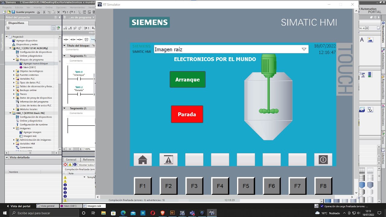 TIA PORTAL - COMO ANIMAR EL MOVIMIENTO DE UN MOTOR AGITADOR - HMI - TUTORIAL