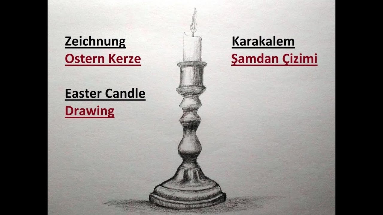 Kerzenhalter und Kerzenzeichnung / Ostern Kerze zeichnen / Objekt Candlestick-Zeichnung
