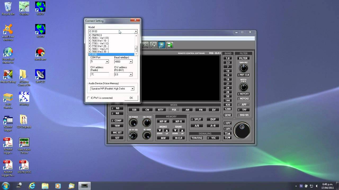 Icom IC-9100 Remote Control Software RS-BA1 Part 1