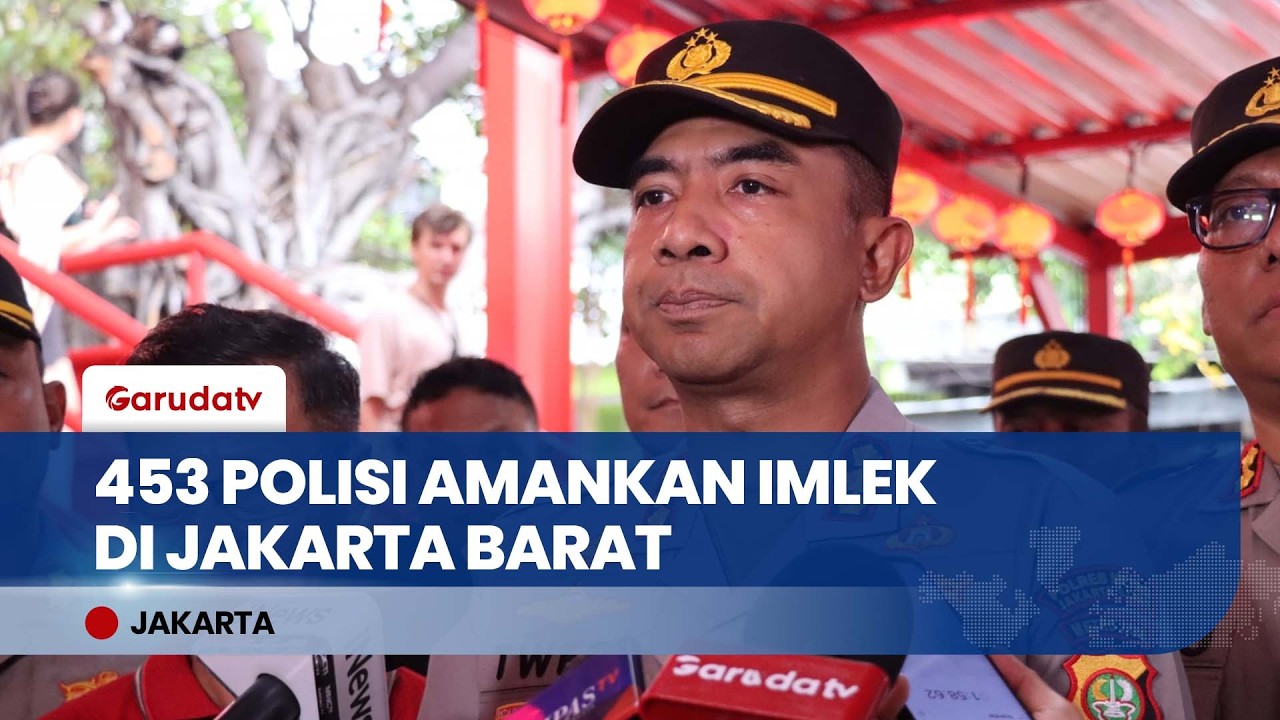 JAKARTA BARAT SIAGA! Ratusan Polisi Jaga Ketat Ibadah Imlek di Vihara Dharma Bhakti