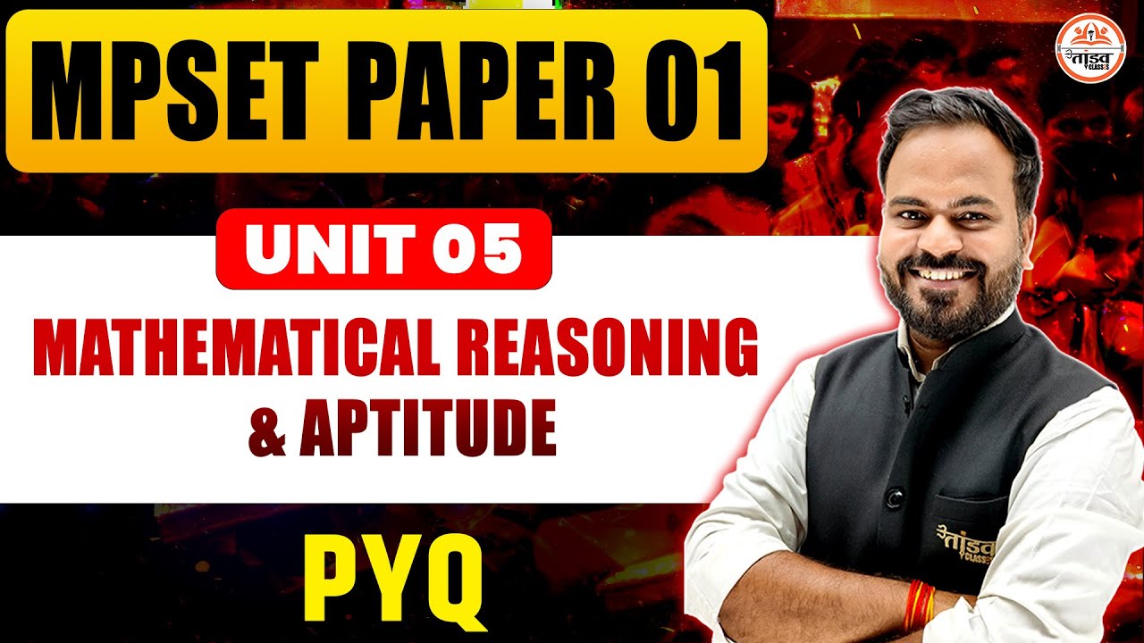 MPSET Exam 2025 | Mathematical Reasoning & Aptitude | PYQS  | MPSET Paper 01