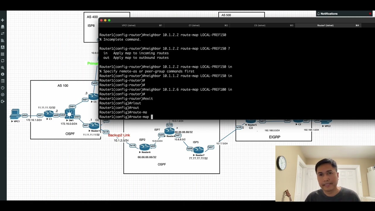 How to configure BGP route-map local preference, prepend and avoid asymmetric routing  Part 2