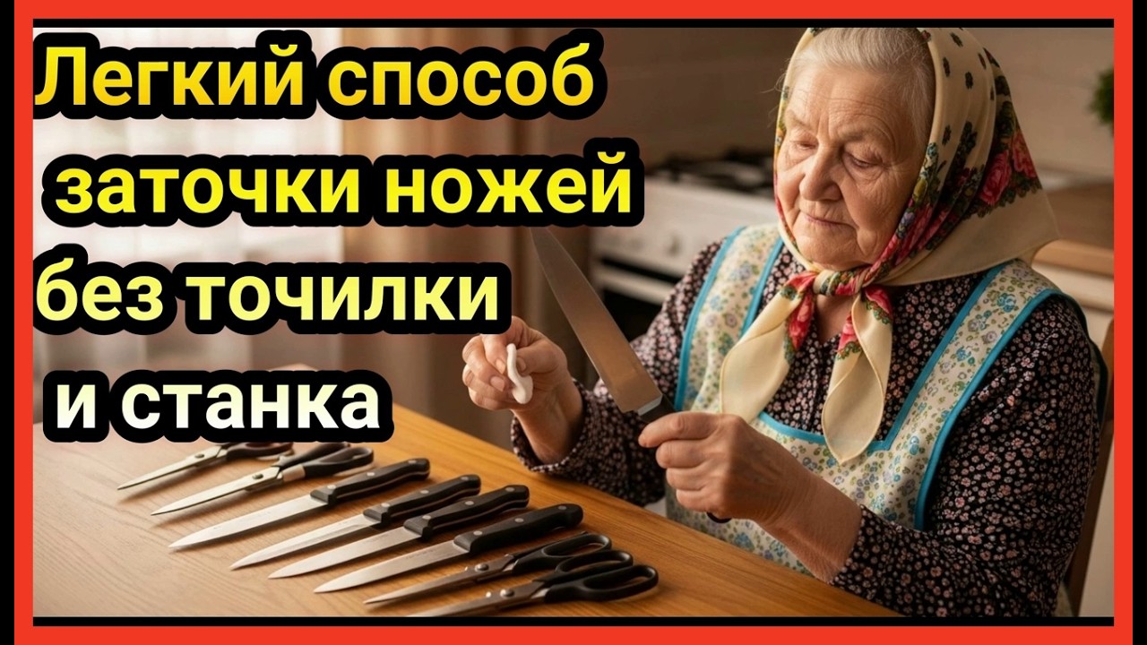 Как за 2 минуты наточить все НОЖИ и НОЖНИЦЫ дома без точилки! Швейцарский метод