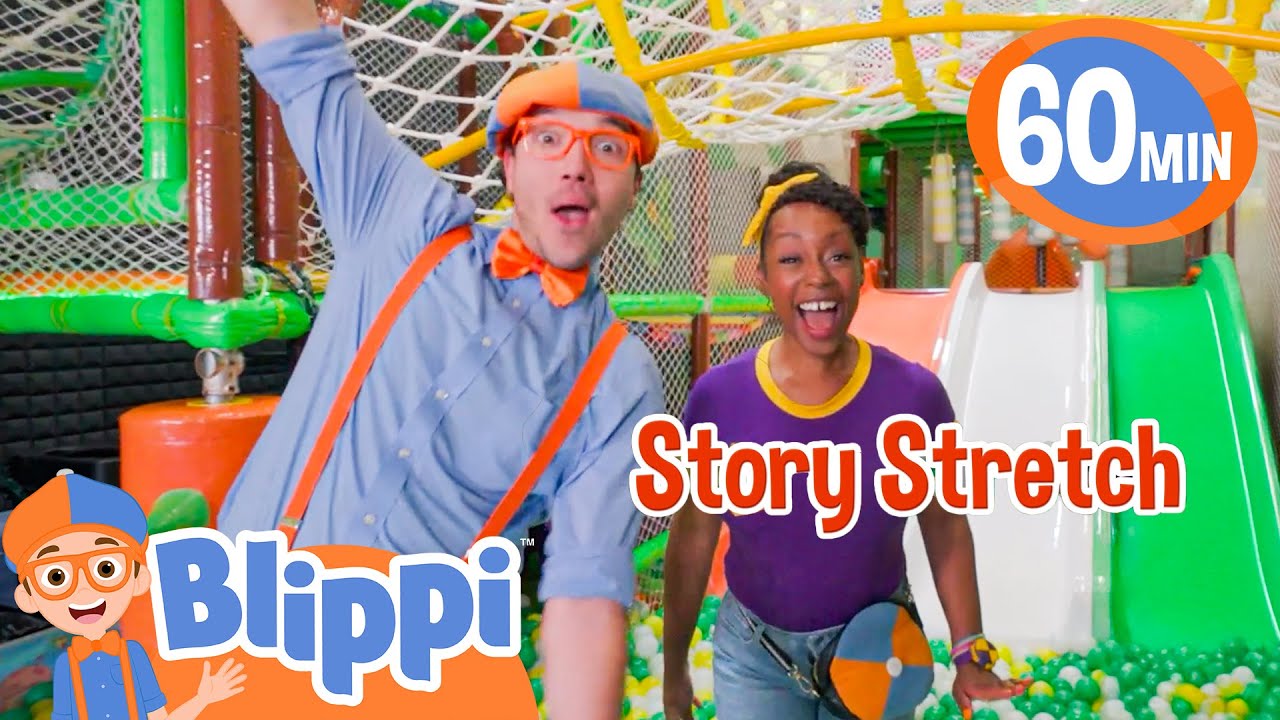 Blippi & Meekah's Story Stretch Fun! | Blippi | NEW Superhero Cartoon for Kids | Moonbug Kids