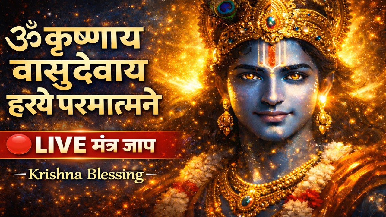 🔴 LIVE | ॐ कृष्णाय वासुदेवाय हरये परमात्मने | Krishna Blessing | शांति मंत्र जाप