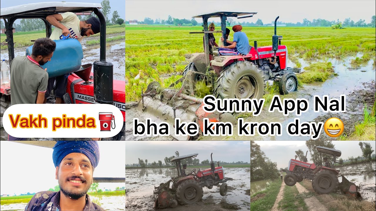 Massey 7250 / 8 ft rotavator || Full power 💥 || karan Gill blogs