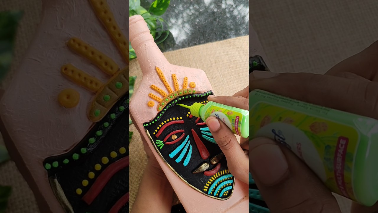 African tribal mask | Bottle art #youtubeshorts #trending #art #shorts #african