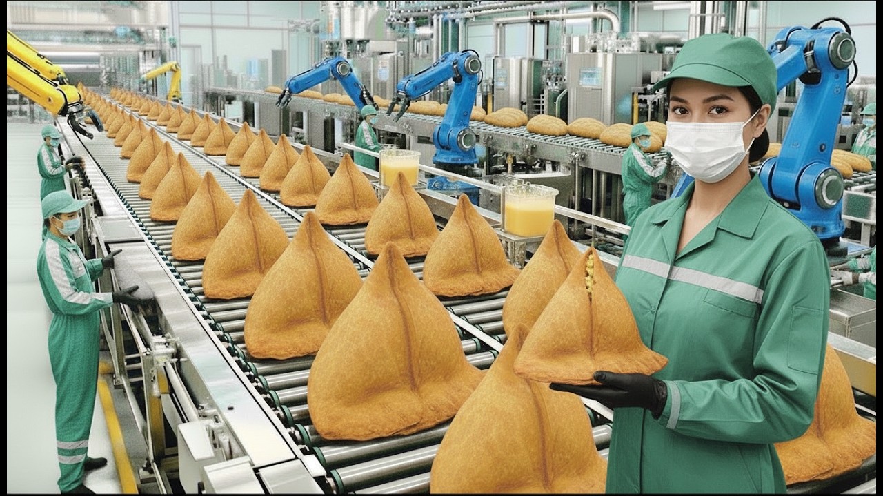 Industrial Samosa Production | Dough Mixing, Frying & Packaging Process