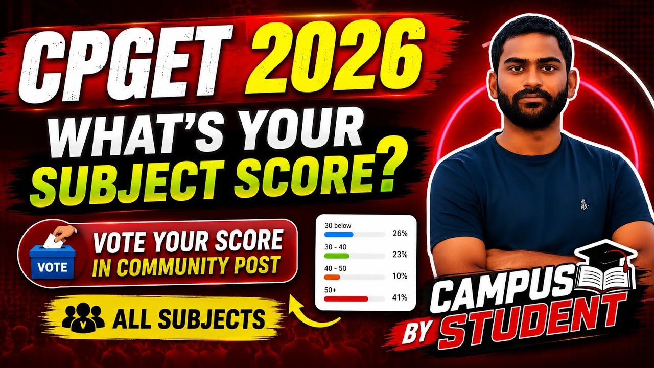 TG CPGET 2026 | Vote Your Score In community post | all subjects average scores #campusstudent 