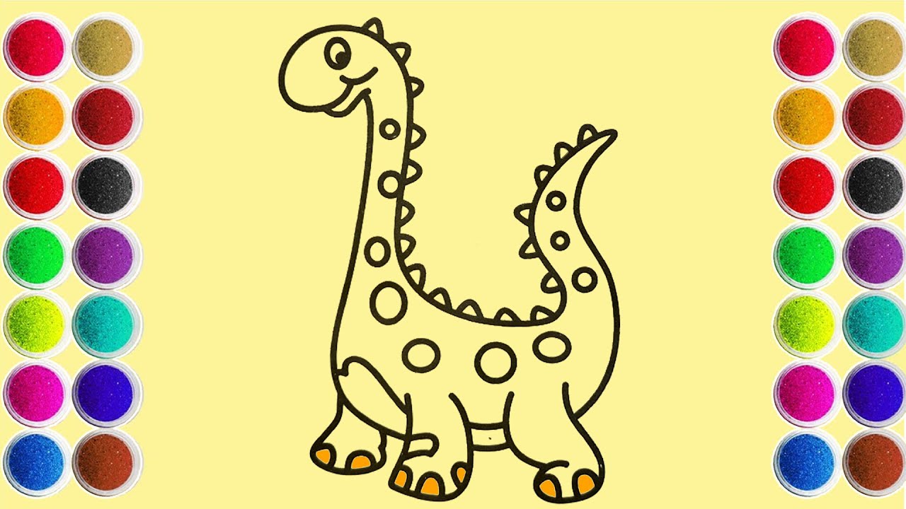 How to Create a Sand Painting of a Cute Dinosaur | Step by Step