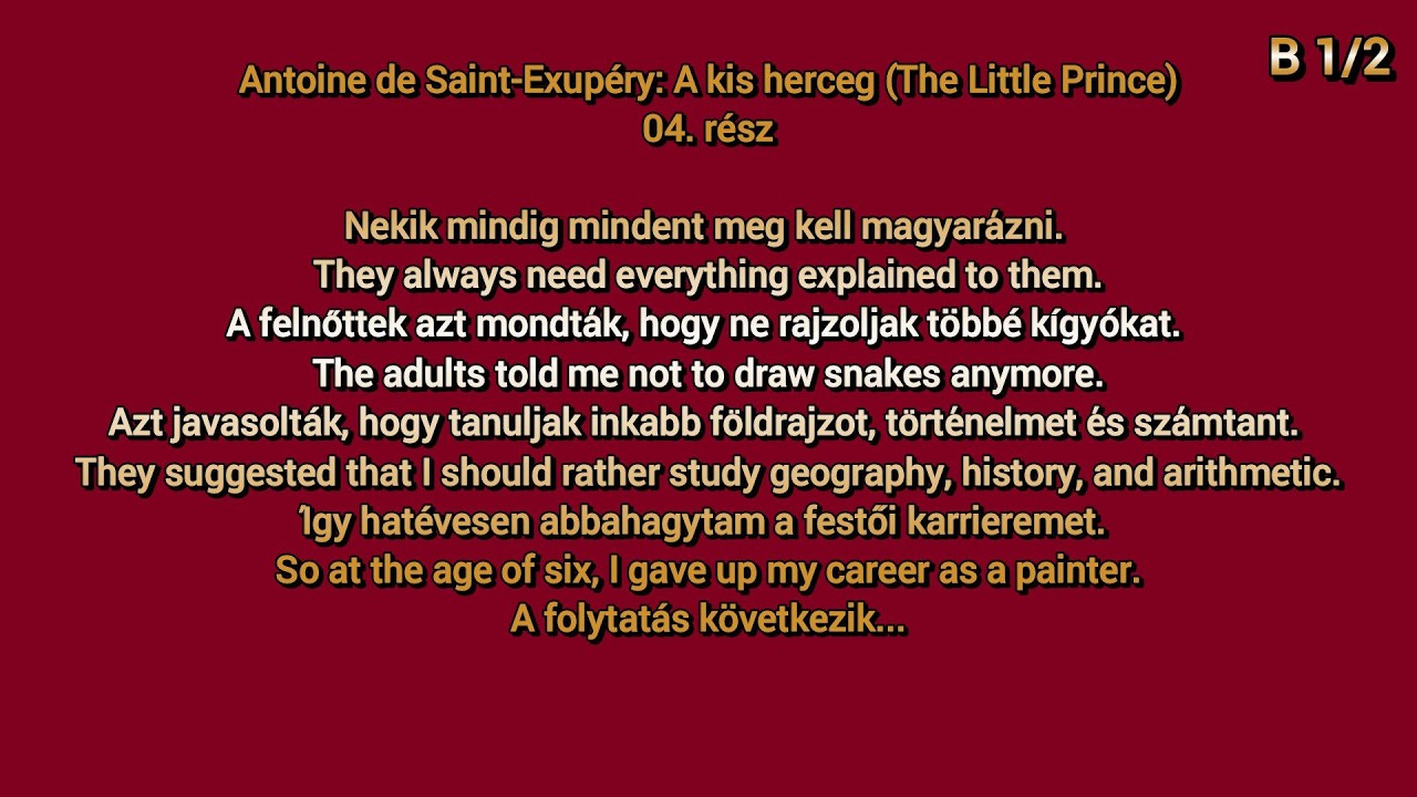 Learn Hungarian B 1/2 - Antoine de Saint-Exupéry: A kis herceg..04. rész