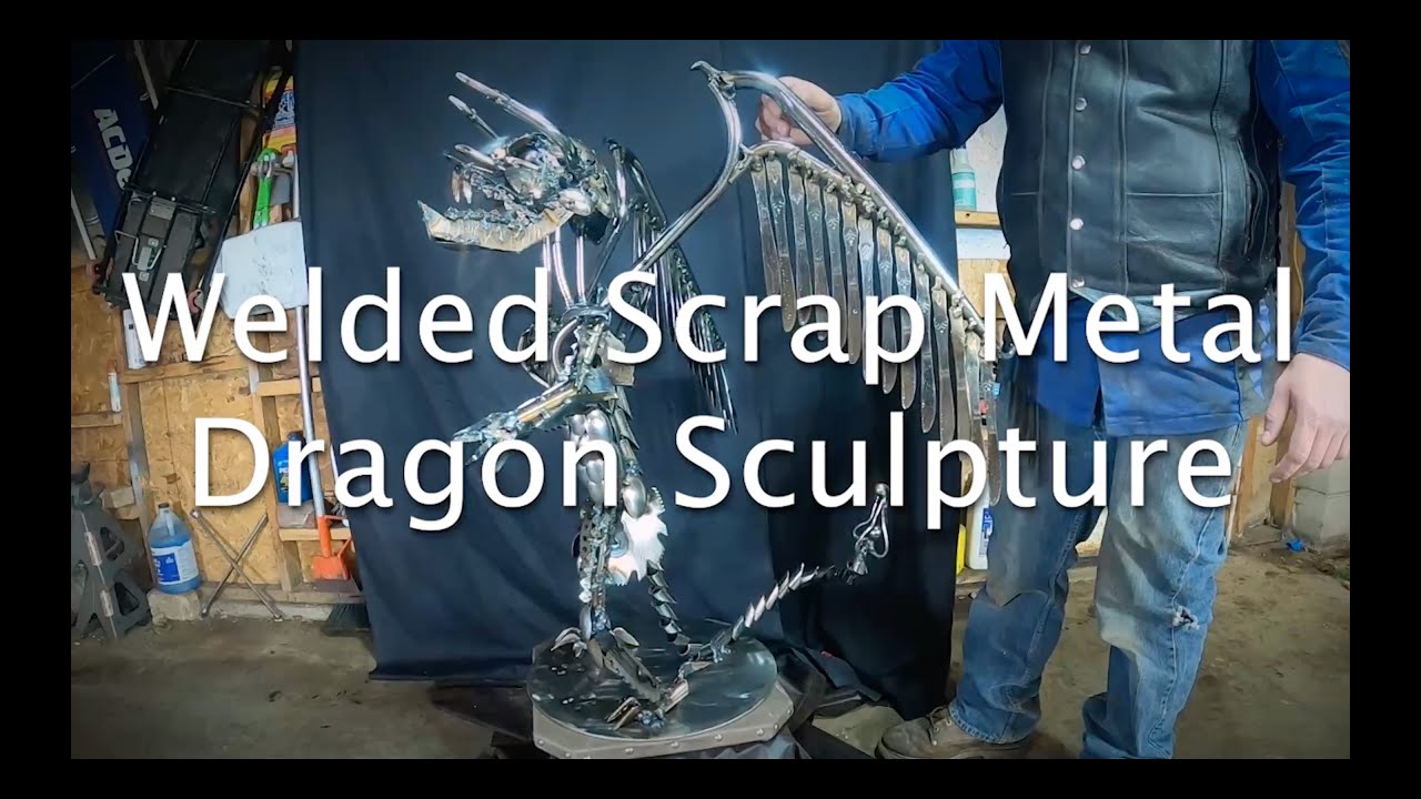 Welded Scrap Metal Sculpture of Dragon: Full Video