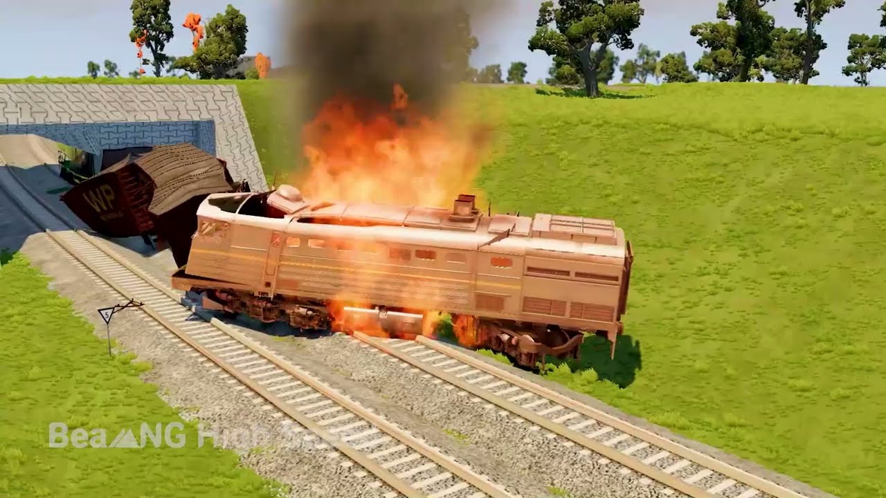 Epic Trains vs Dangerous Tunnel Crashes #25 &ndash; BeamNG.drive | BeamNG High Speed
