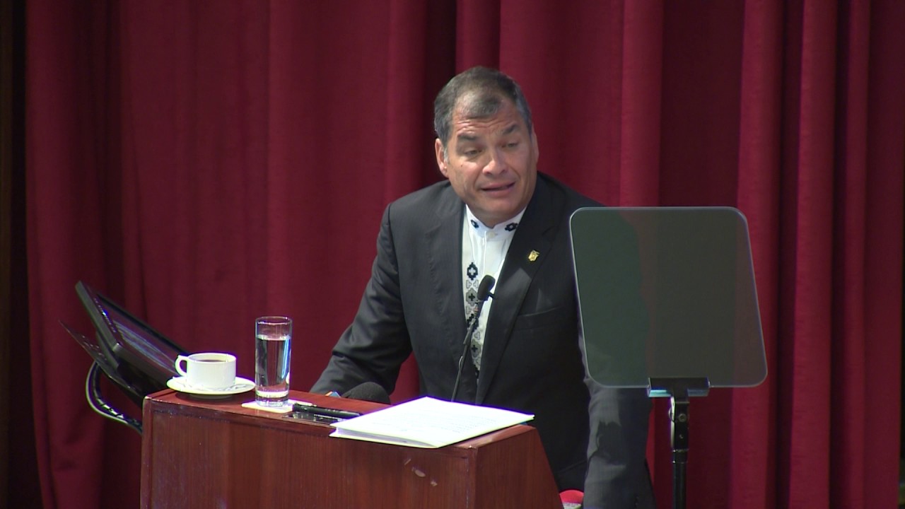 Rafael Correa en la Universidad Complutense de Madrid